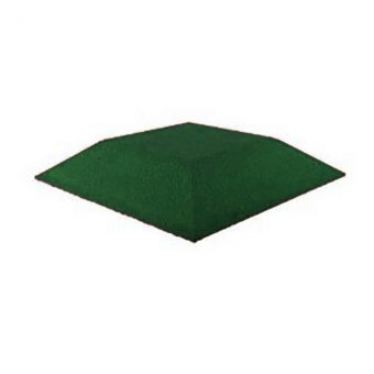 Zelená gumová krajová dlaždice (roh) (V90/R00) - délka 50 cm, šířka 50 cm a výška 9 cm