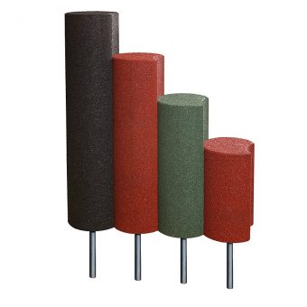 Černá gumová palisáda - průměr 25 cm a výška 100 cm