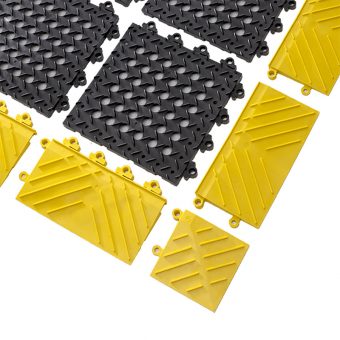 Černá plastová modulární rohož (dlaždice) Diamond Flex Lok - 30 x 30 x 2,5 cm