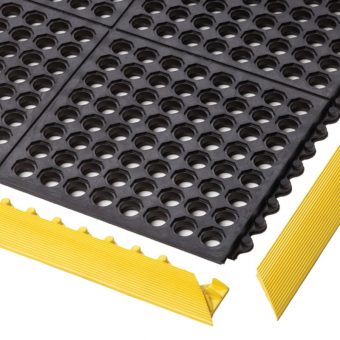Černá modulární průmyslová rohož Cushion Easy, Nitrile FR - 91 x 91 x 1,9 cm