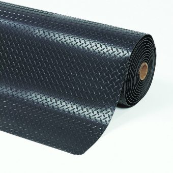 Černá protiúnavová průmyslová laminovaná rohož Cushion Trax - 2280 x 122 x 1,4 cm