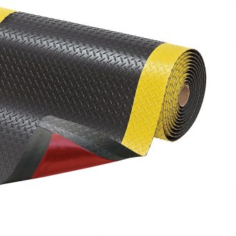Černo-žlutá protiúnavová průmyslová laminovaná rohož Cushion Trax - 600 x 91 x 1,4 cm