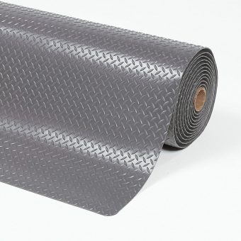 Šedá protiúnavová průmyslová laminovaná rohož Cushion Trax - 2280 x 91 x 1,4 cm