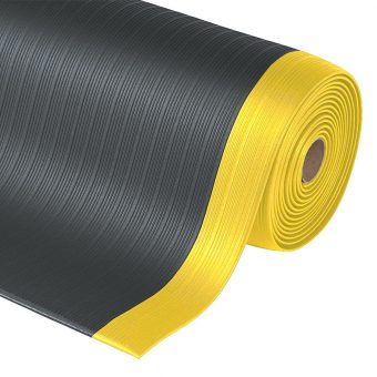 Černo-žlutá protiúnavová průmyslová rohož Airug - 1830 x 60 x 0,94 cm