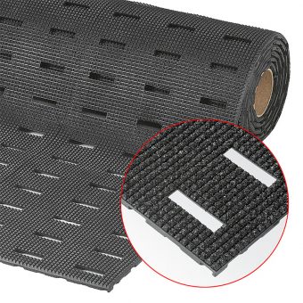 Černá protiskluzová protiúnavová olejivzdorná rohož Cushion Dek, Grip Step - 300 x 91 x 1,1 cm