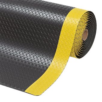 Černo-žlutá protiúnavová průmyslová laminovaná rohož Saddle Trax - 300 x 91 x 2,54 cm