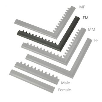 Černá náběhová hrana samice "samec MF Safety Ramps D23/C23 - 100 x 6 cm