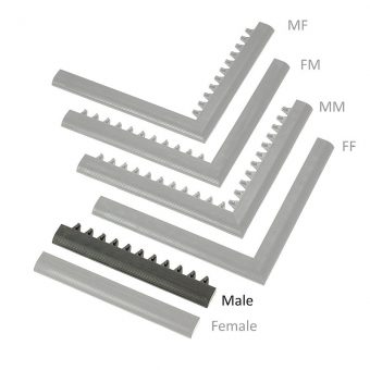 Černá náběhová hrana samec MF Safety Ramps D23/C23 - 50 x 6 cm