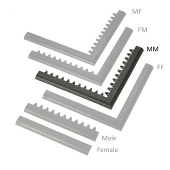 Černá náběhová hrana samec MF Safety Ramps D23/C23 - 100 x 6 cm