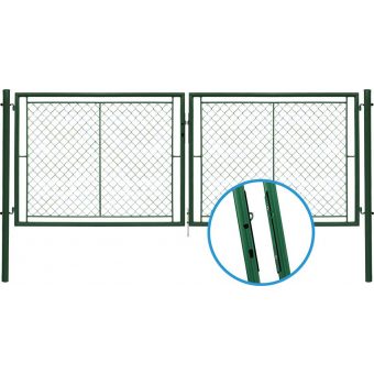 Brána IDEAL II. dvoukřídlá, 3605x950, Zn+PVC, zelená