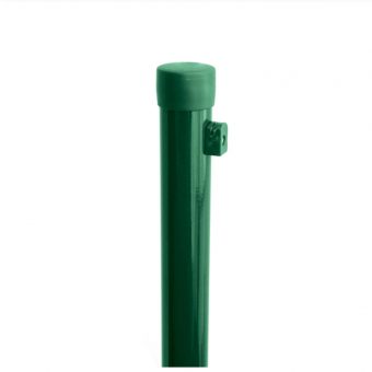 Sloupek kulatý IDEAL Zn + PVC 1750/38/1,25mm, zelená čepička, zelená př. nap. drátu, zelený