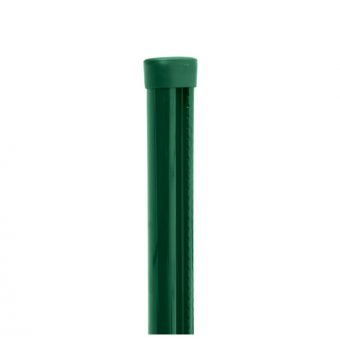 Sloupek kulatý PILCLIP Zn + PVC s montážní lištou 2300/48/1,5mm, zelená čepička, zelený