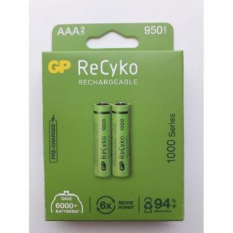 Baterie dobíjecí GP RECYKO 1000 AAA (HR6), 2BL blistr