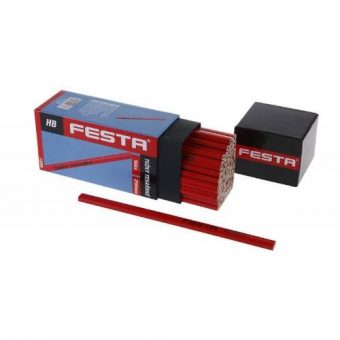 Tužka tesařská HB, červený lak, 250 mm, v krabičce, FESTA