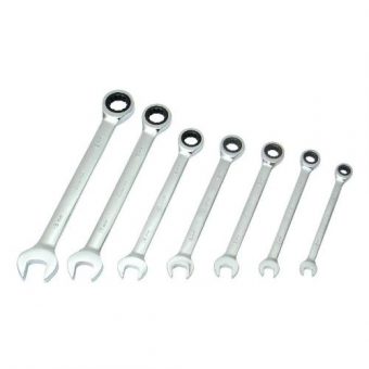 Klíče ráčnové 7 ks, 8 - 19 mm, CrV