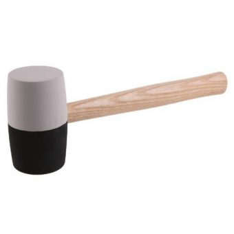 Palice gumová, 65mm, černo-bílá, dřevěná násada