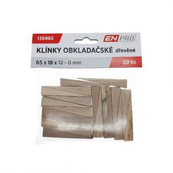 Klínky montážní dřevěné, 65 x 18 x 12 - 0 mm, 20 ks, ENPRO