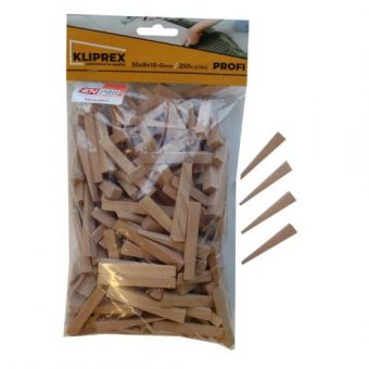 Klínky obkladačské dřevěné, 55 x 8 x 10 - 0 mm, 250 ks, ENPRO