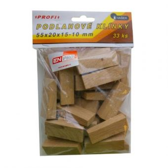 Klínky podlahové dřevěné, 55 x 20 x 10 - 5 mm, 51 ks, ENPRO