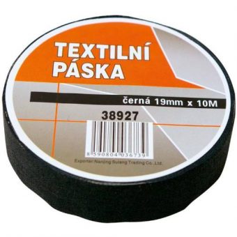 Páska textilní, 19 mm x 10 m, černá