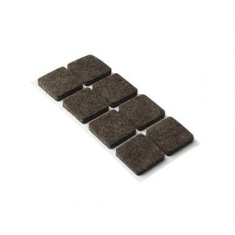 Podložky filcové 20 x 20 mm, samolepící, hnědé, 32 ks
