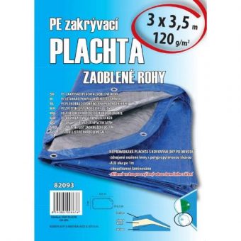 Plachta - zaoblené rohy, 3 x 3,5 m, 120g/m2