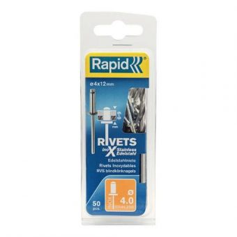 Nýty nerezové INOX, 3,2 x 8 mm, 50 ks, blistr, RAPID