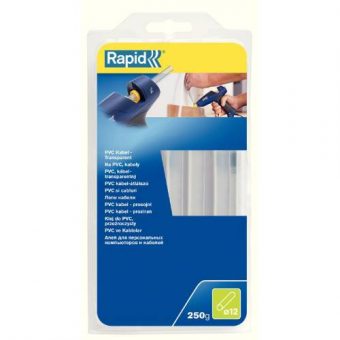 Lepidlo tavné na PVC a kabely, ? 12 mm, 250 g, transparentní, blistr, RAPID