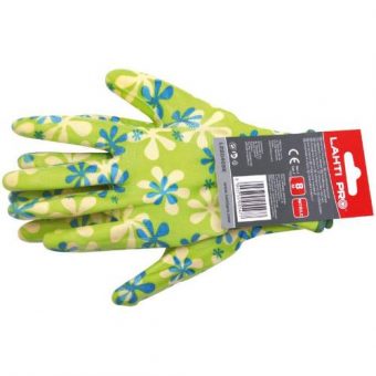 Rukavice NITRIL, zelené, vel. 7, LAHTI PRO, head card