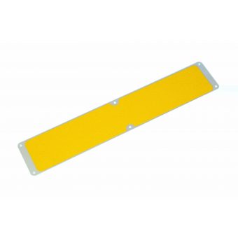 Žlutý hliníkový protiskluzový nášlap na schody FLOMA Bolt Down Plate - 63,5 x 11,5 cm