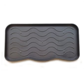 Šedý plastový odkapávač na boty FLOMA Waves - 38 x 75 x 2,1 cm