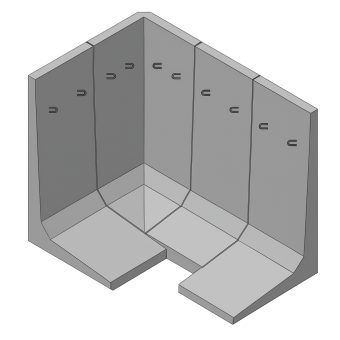 Roh L 90° 40x40/40x8 cm (2-díly)
