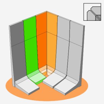 Roh L 90° (2-díly) - bez výstuže
