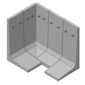 Roh L 90° 80x40/40x8 cm (2-díly)