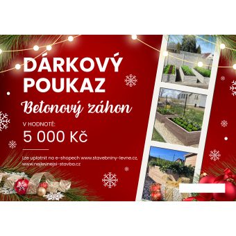 Vánoční dárkový poukaz - betonové záhony v hodnotě 5 000 Kč