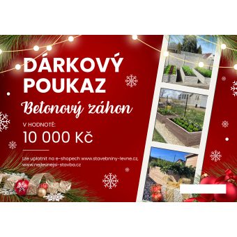 Vánoční dárkový poukaz - betonové záhony v hodnotě 10 000 Kč