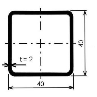 Jekl čtvercový 40×40×2 mm – 6 m
