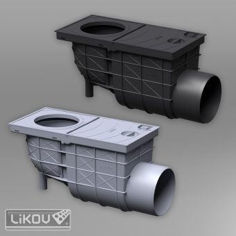 LIKOV GRS-BS geiger s boční výpustí 80-125/110 mm šedý - žebrová výztuž, redukční kroužky