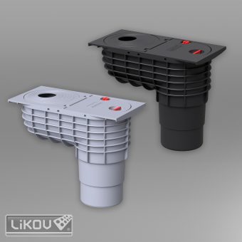 LIKOV GRT-DC geiger s dolní výpustí 50-125/110(125) mm černý - žebrová výztuž