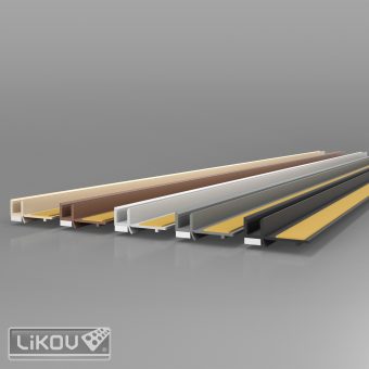 LIKOV PS-VHL 06/2400/šedá tmavá RAL 7005/lišta okenní začišťovací 6mm s lamelou